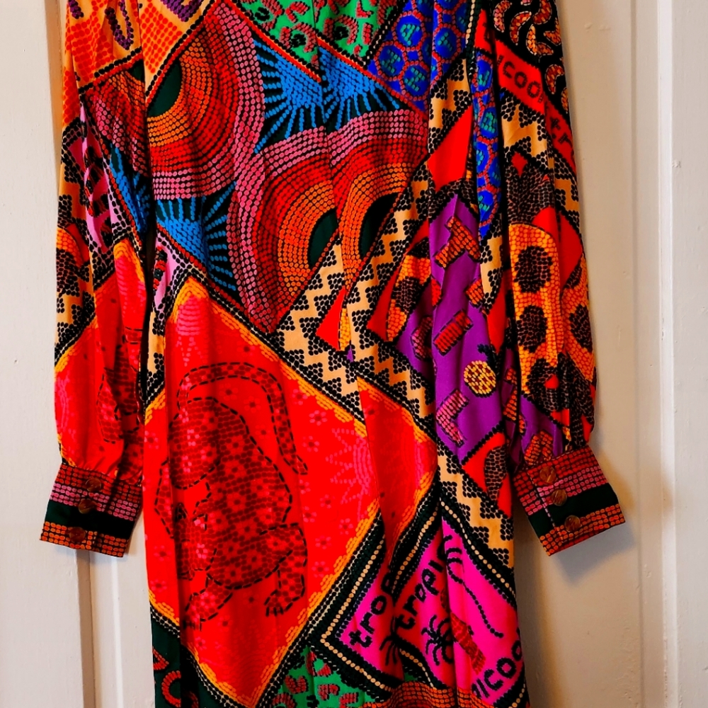Farm Rio Dotted Patchwork Scarf Minidress